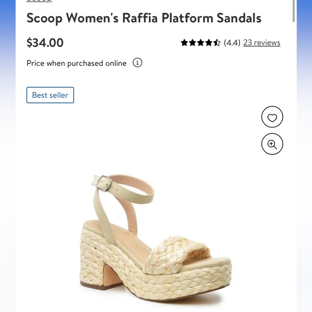 Scoop womens raffia platform woven heels NEW